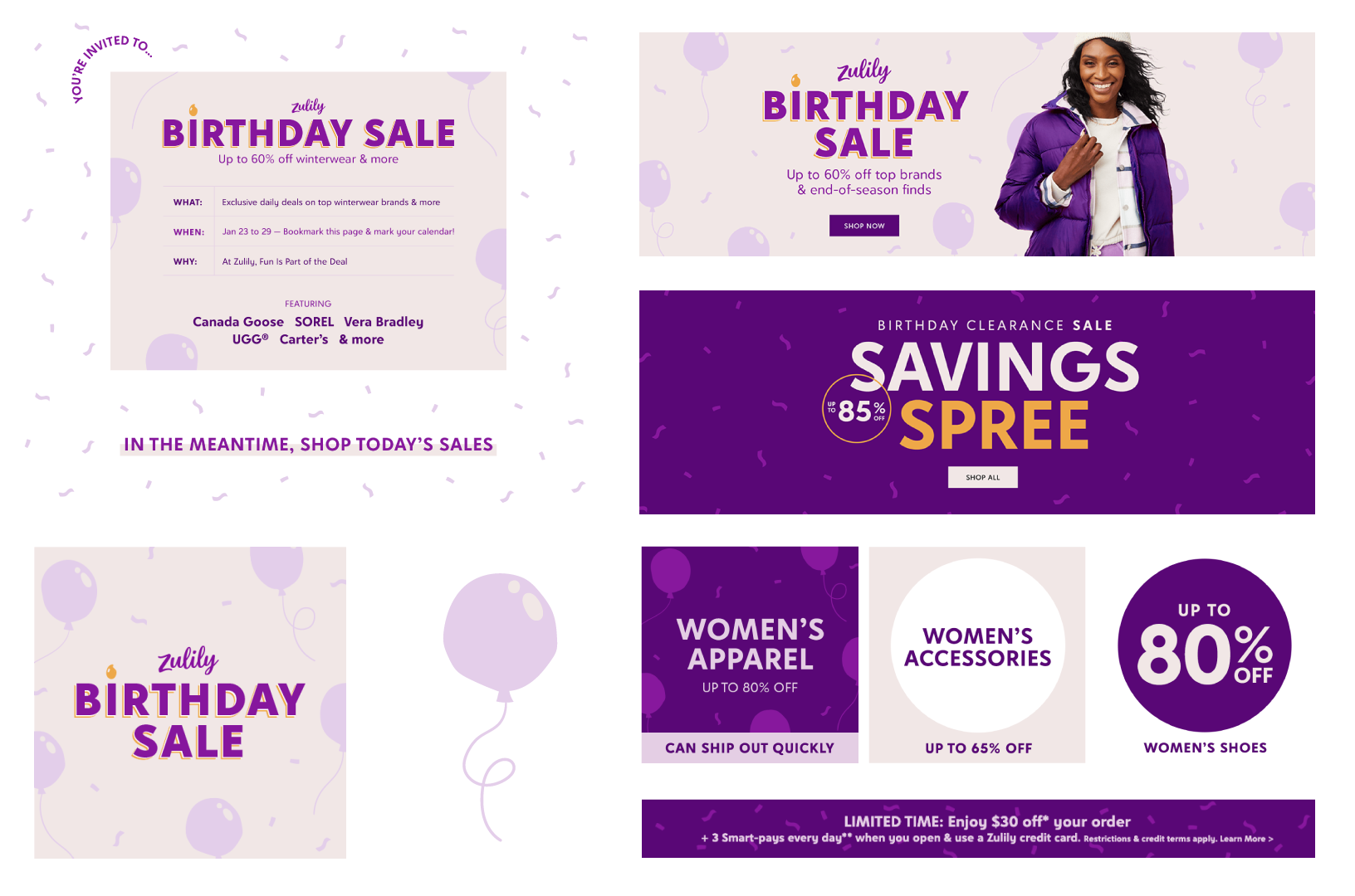 zulily birthday campaign assets
